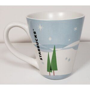 Starbucks 2011 Holiday Coffee Mug Cup 12oz Snow Trees EXCELLENT CONDITION!!!